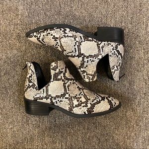 Snake skin booties